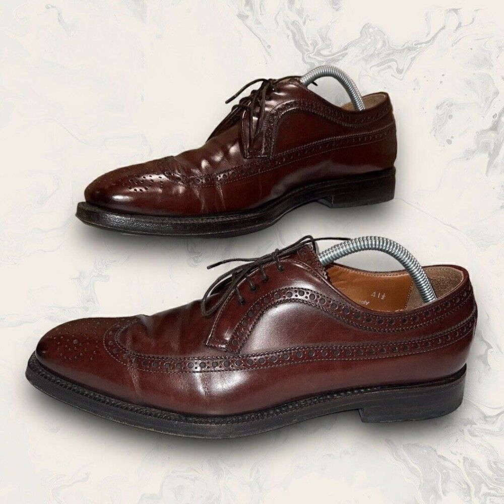 Franceschetti Wingtip Oxford Brown Leather Dress Shoes Mens Size 8